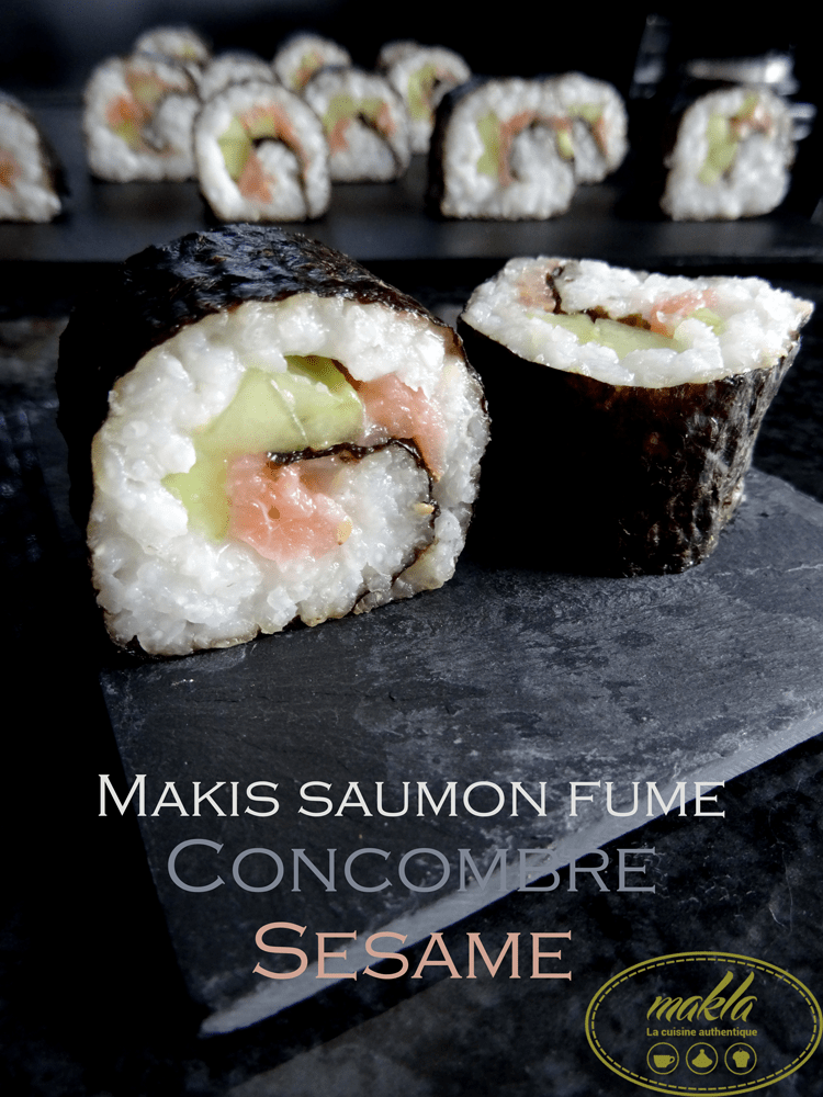 Lire la suite à propos de l’article Makis | Saumon fumé – Concombre – Sésame