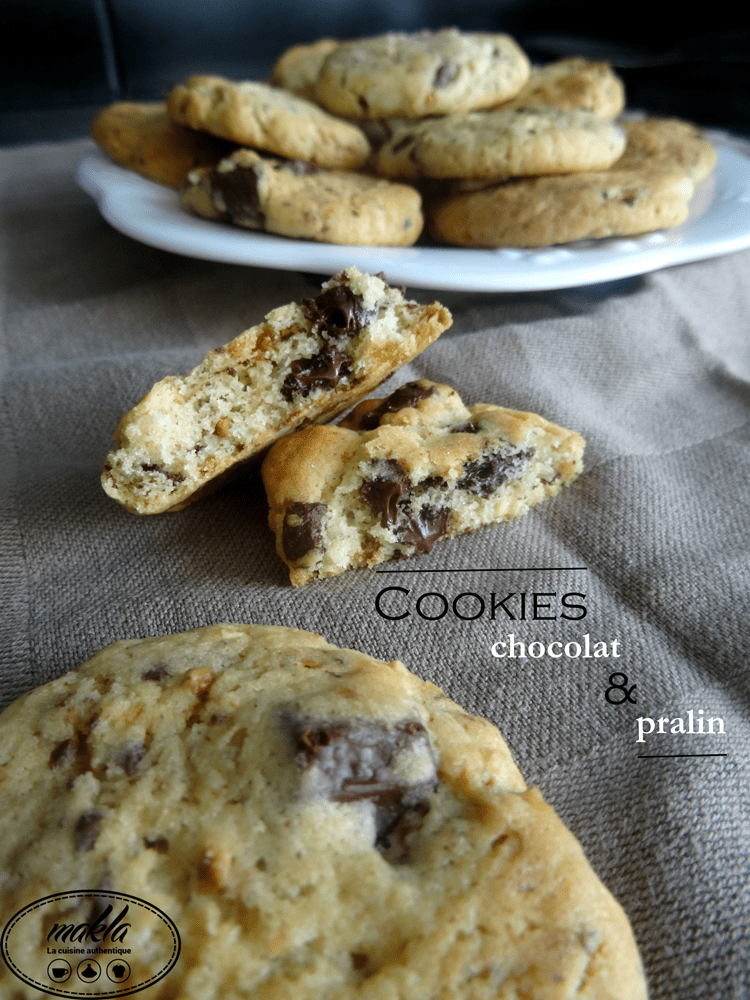 Lire la suite à propos de l’article Cookies au pralin et aux pépites de chocolat