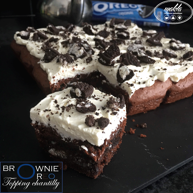 Lire la suite à propos de l’article Brownie | Oreo® – Coeur gourmand – Topping chantilly