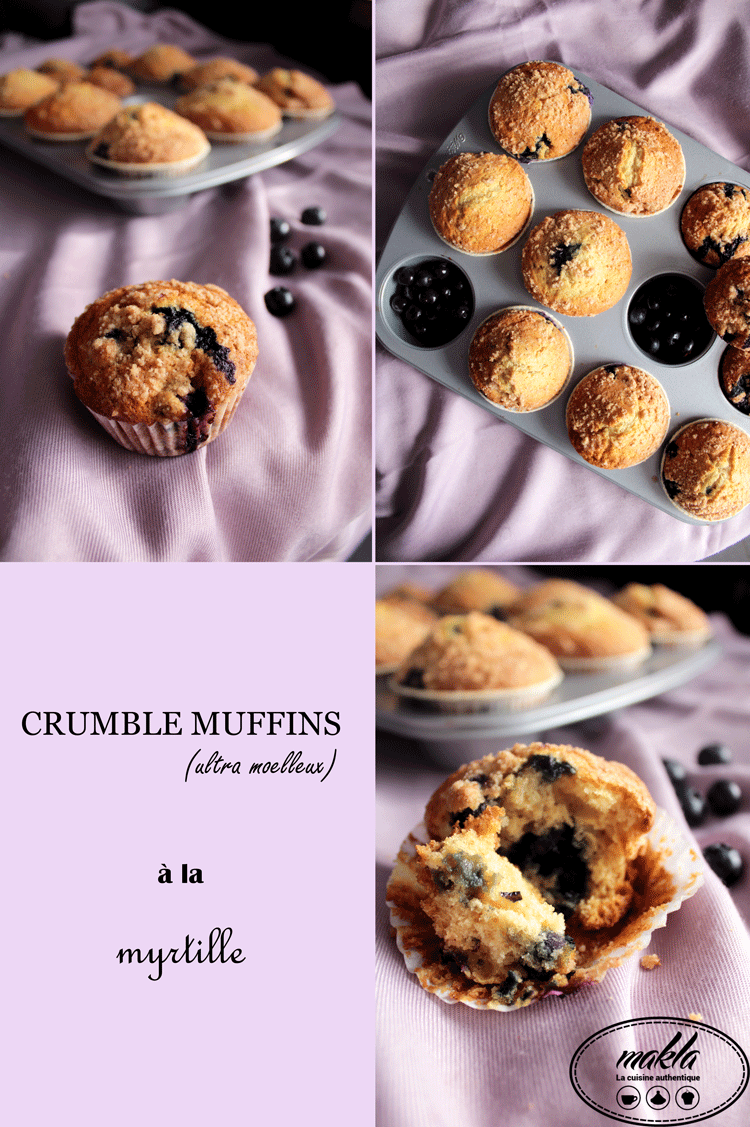 Lire la suite à propos de l’article Crumble muffins ultra moelleux à la myrtille