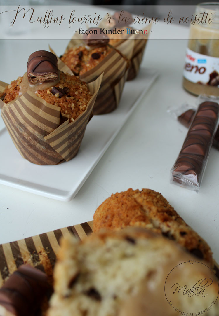 Lire la suite à propos de l’article Maxi muffins à la crème de noisette | Façon Kinder Bueno®