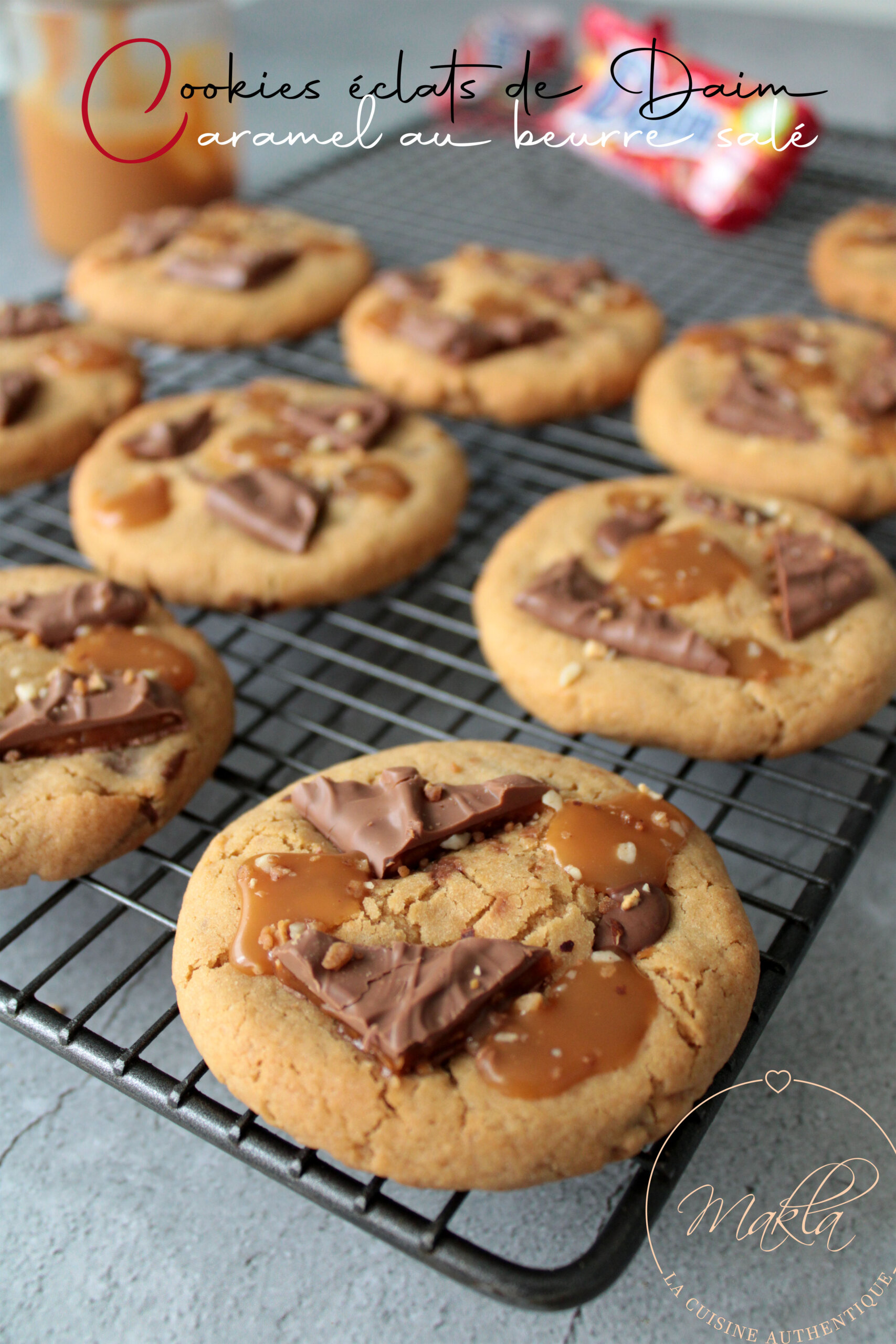 Lire la suite à propos de l’article Cookies éclats de Daim®, caramel au beurre salé