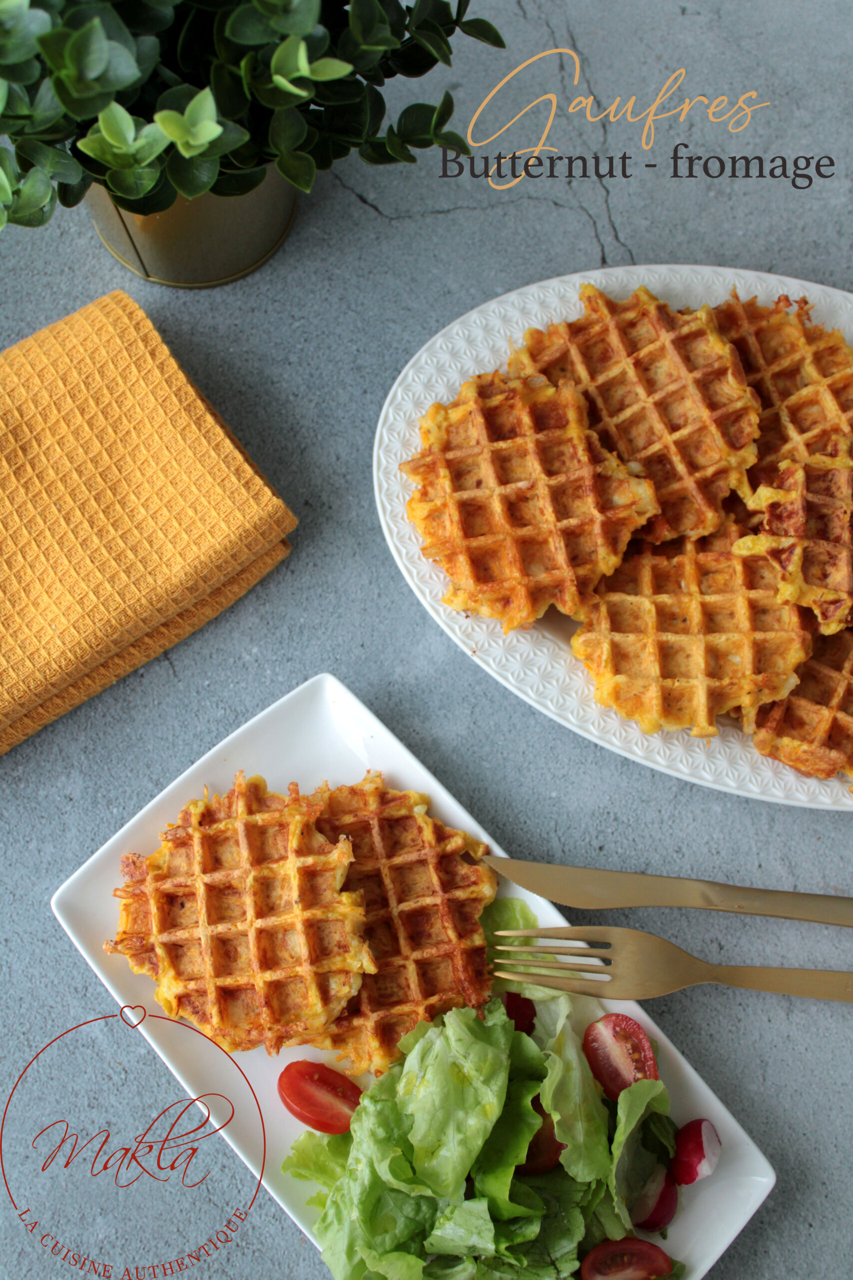 Lire la suite à propos de l’article Gaufres à la courge butternut et au fromage